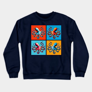 Pop Octopus Art - Trendy Marine Life Crewneck Sweatshirt